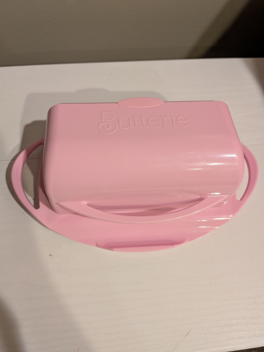 Butterie Flip Soft Light Pink Soft Butter "Stay On The Counter" Dish No Knife